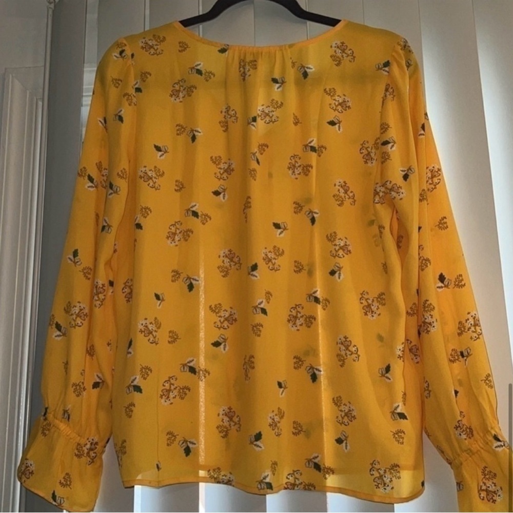 LOFT Yellow Floral Blouse - Picture 5 of 9